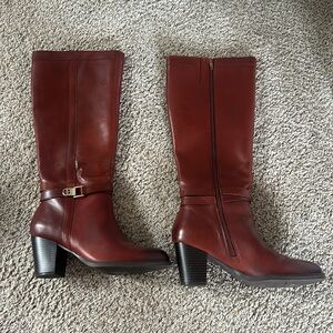 New Giani Bernini 9M Real Leather Cognac Rozario Winter Boot